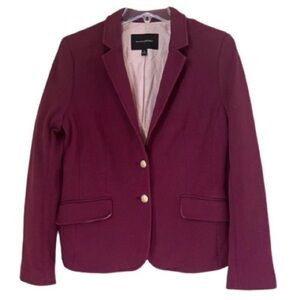 Banana Republic Cotton Two Button Lined Eggplant Textured Jacket Blazer Size 10
